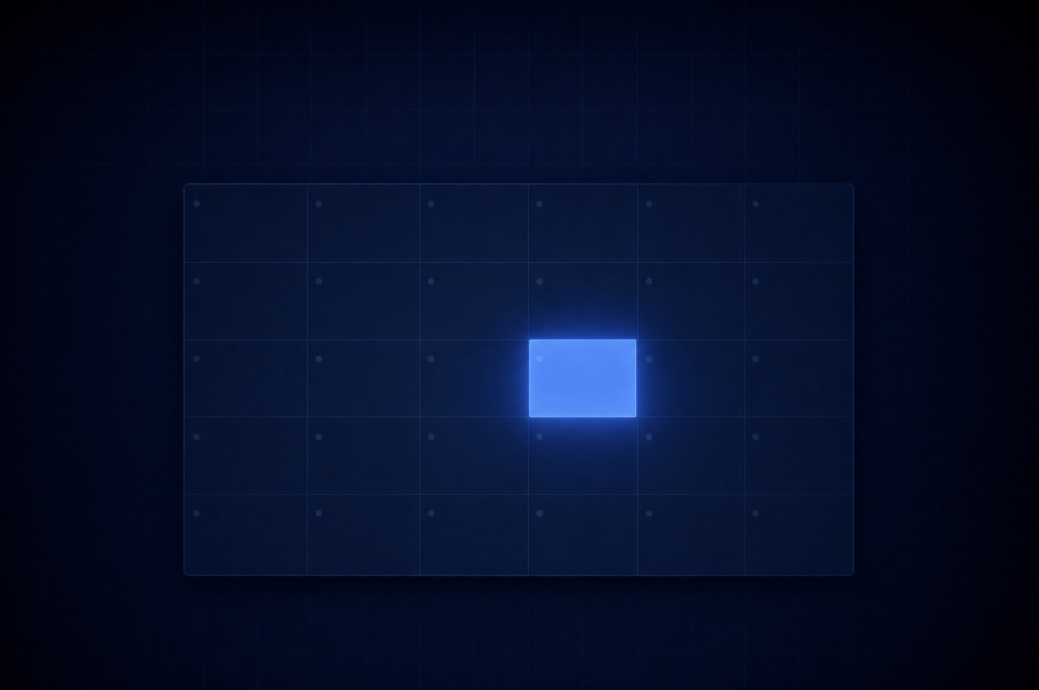 A calendar grid with one slot lit blue, representing a qualified call booked into a rep's calendar